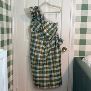 NWT J. Crew Green and Yellow Plaid Dress Size 12